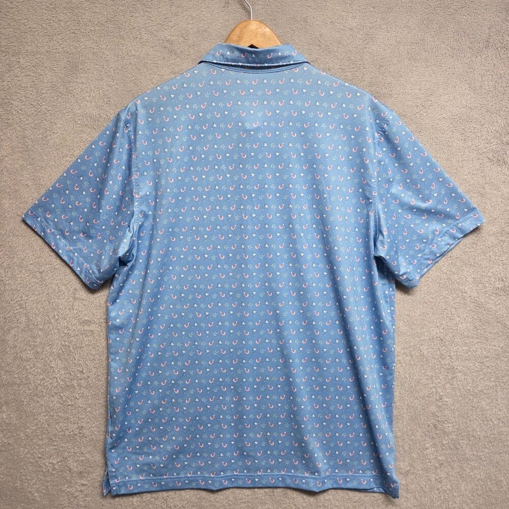 Vineyard Vines Shirt Mens Large OTG Sankaty Performance Polo Shrimp Cocktail - Picture 3 of 10